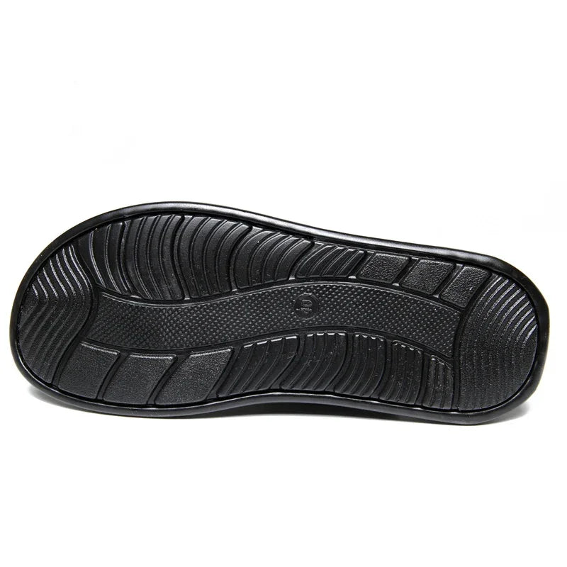 Men’s Summer Casual Leather Sandals – Designer Outdoor Leisure Shoes - Evallys.com
