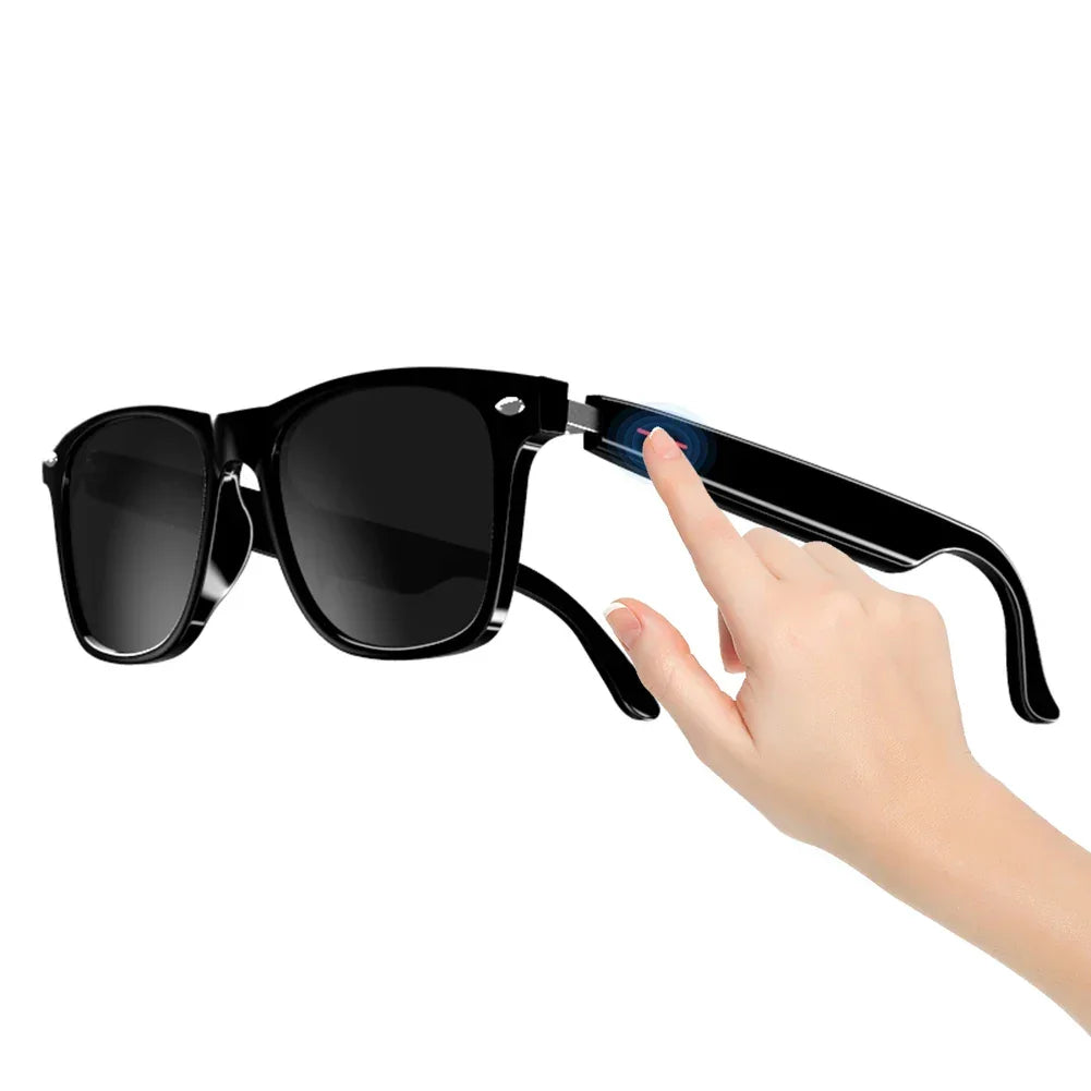 Smart Glasses Remote Shooting Outdoor Sport Glasses with Camera Open Ear Sound Mic & Speakers Wearable Eyeglass for Men & Woman - Evallys.com