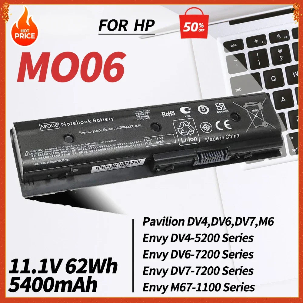 MO06 MO09 671731-001 Laptop Battery for HP Envy M6-1035DX M6-1125DX M6-1045DX Pavilion DV4-5000 DV6-7000 DV7-7000 DV7t-7000 - Evallys.com