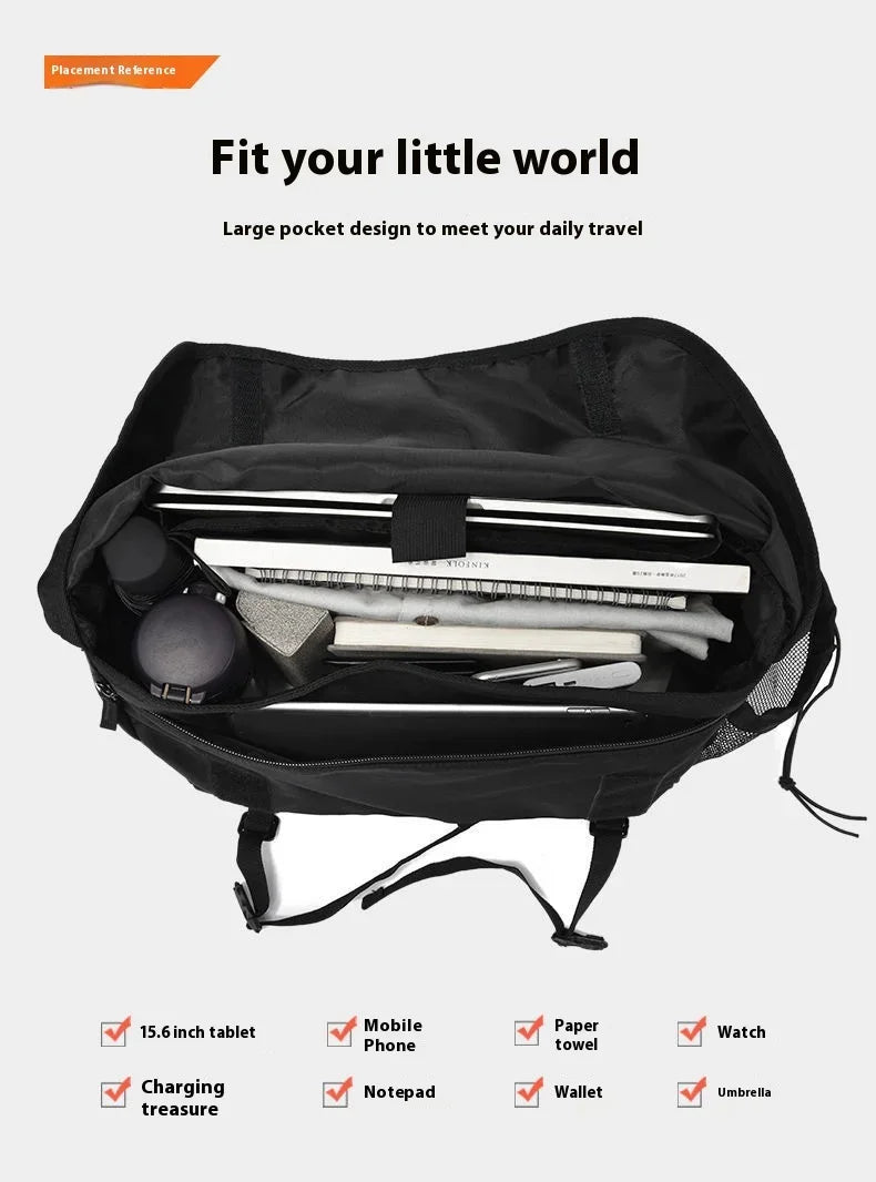 Men’s Nylon Shoulder Bag – Japanese Style Laptop Sling & Messenger Bag - Evallys.com