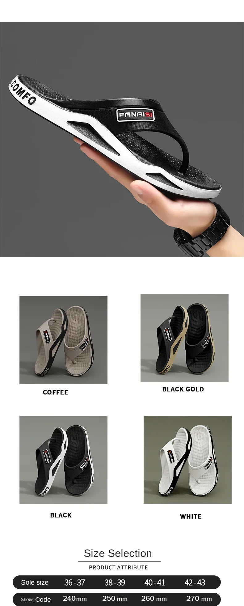 Men’s Summer Flip-Flops – Outdoor Sports Beach Sandals, Casual Home Slippers - Evallys.com