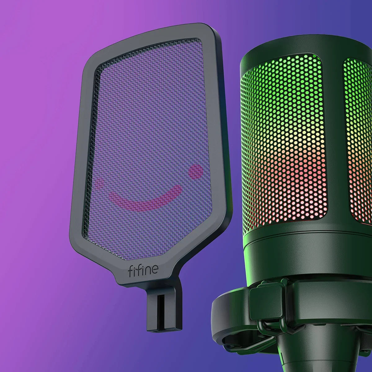 FIFINE Ampligame USB Microphone for Gaming Streaming with Pop Filter Shock Mount&Gain Control,Condenser Mic for PC/MAC - Evallys.com