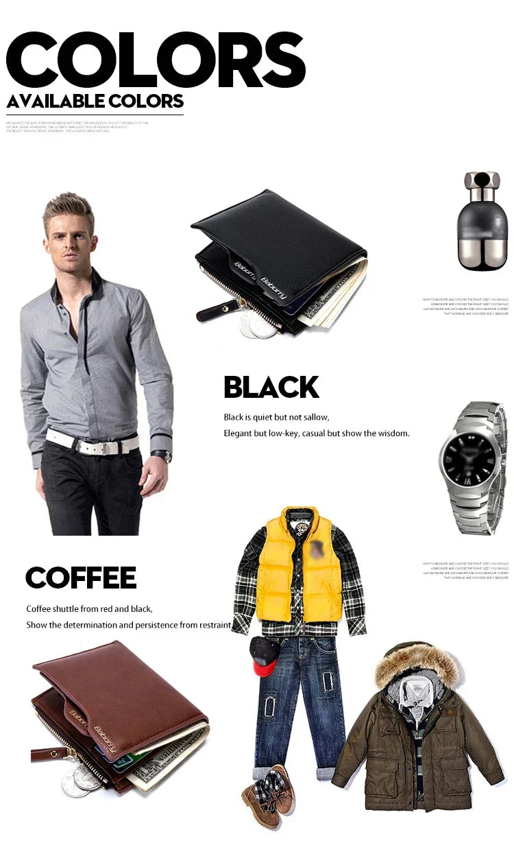 RFID Theft Protect Coin Bag zipper men wallets famous brand mens wallet male money purses Wallets New Design Top Men Wallet - Evallys.com