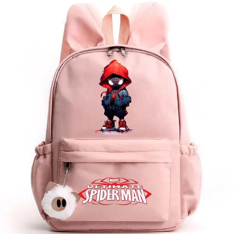 Spider Man Backpack for Girls Boys Teenager Children Rucksack Casual School Bags Travel Rabbit Ears Backpacks Mochila Travel Bag - Evallys.com