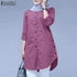 ZANZEA Women’s Abaya Blouse – Casual Islamic Long Sleeve Tops 2024 - Evallys.com