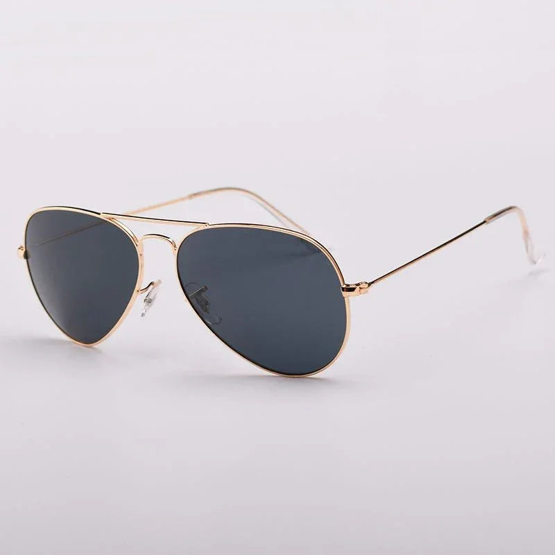 Top Quality Real Glass Lenses Men Women Sunglasses Brand Fashion Pilot Metal Frame Classic Style Outdoor UV400 Sun Glasses - Evallys.com