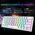 T61 Wireless Gaming Keyboard and Mouse Combo, Ergonomic 61 Key Rainbow LED Backlight Rechargeable 4000mAh Battery Mouse Pad - Evallys.com