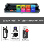 10 Inch Mirror Camera for Car Touch Screen Video Recorder Rearview mirror Dash Cam Front and Rear Camera Mirror DVR Black Box - Evallys.com