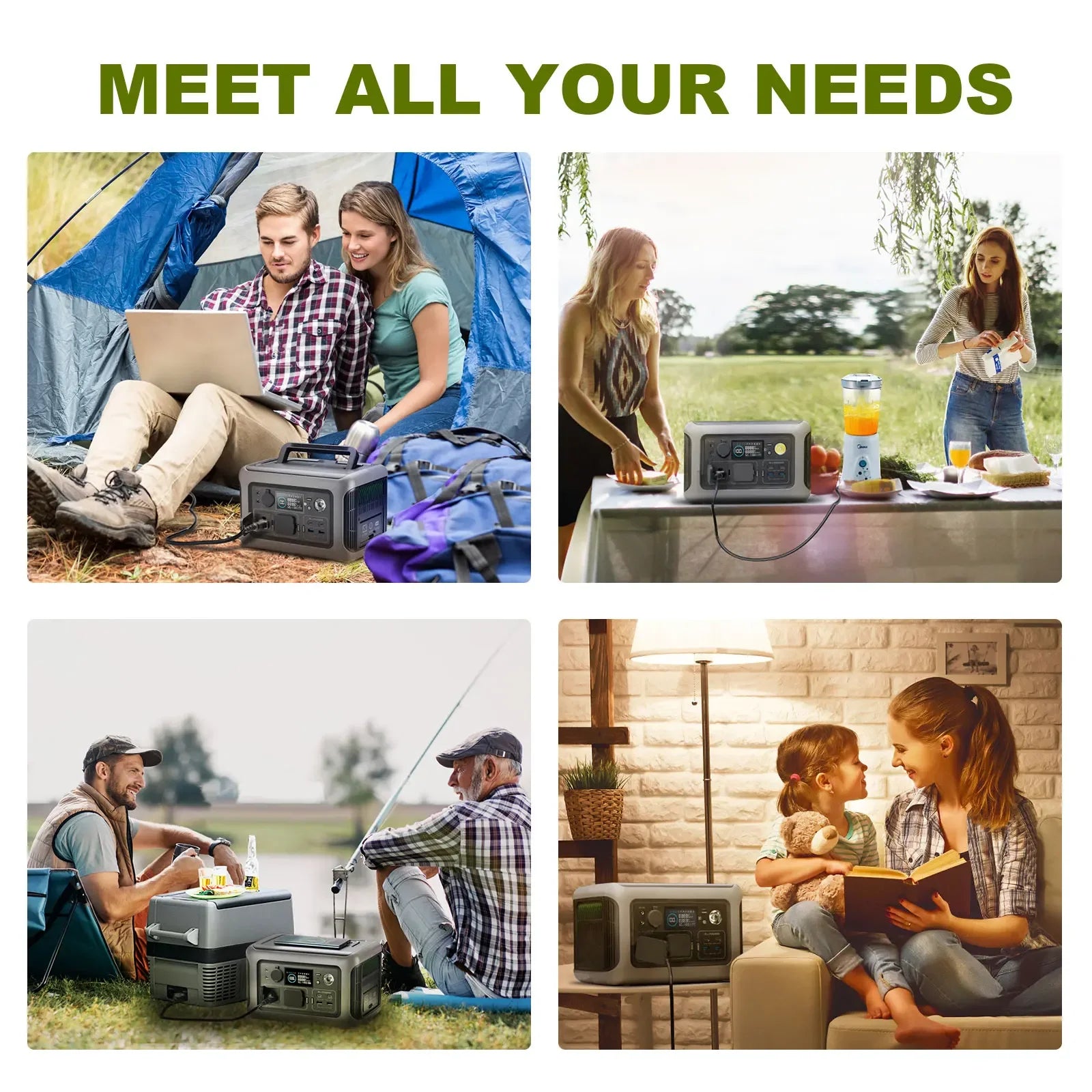 ALLPOWERS Portable Power Station R600, 299Wh LiFeP04 Battery with 2x 600W (1200W Surge) AC Outlets for Outdoor Camping RV Home - Evallys.com