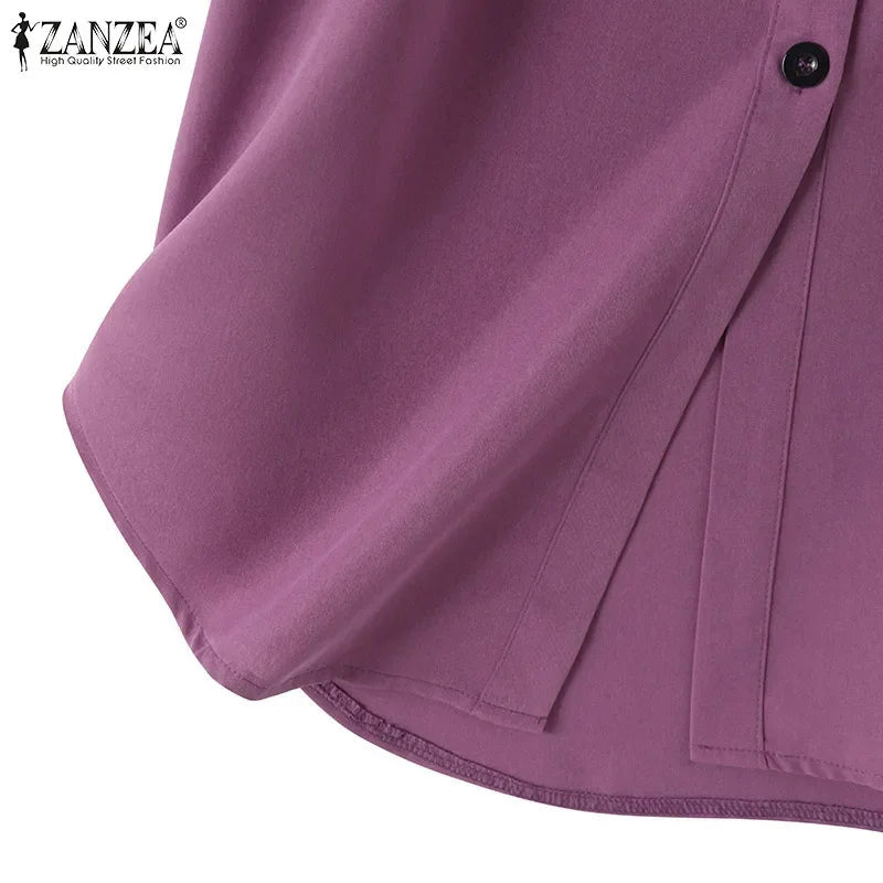 ZANZEA Women’s Abaya Blouse – Casual Islamic Long Sleeve Tops 2024 - Evallys.com