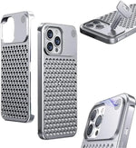 Aromatherapy Phone Case Anti-Scratch Protective Cover Aviation Metal Cooling Simple Shell For iPhone 14 Plus 13 12 15 Pro Max - Evallys.com