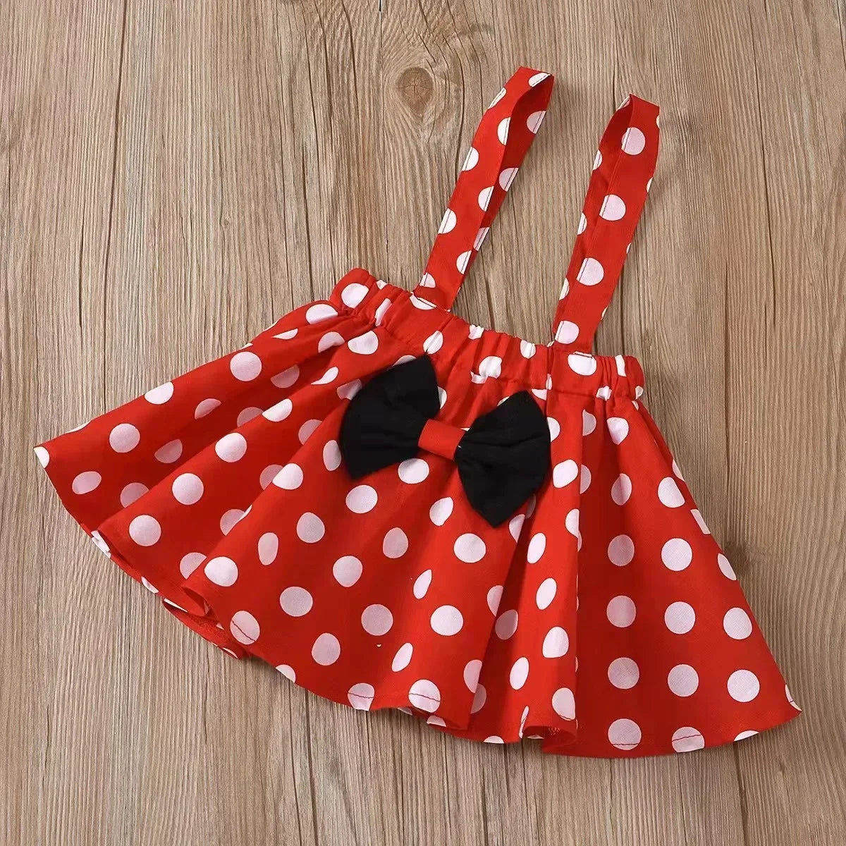 Minnie Mouse Girl Suit Children's Dress Baby Clothes Set Summer Birthday Costume Polka Dot Sundress Bow Headband Skirt Set - Evallys.com