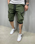 Mens Summer Cargo Shorts Cotton Workout Fitness Shorts Breathable Jogger Training Gyms Bodybuilding Multi Pocket Yellow Shorts - Evallys.com