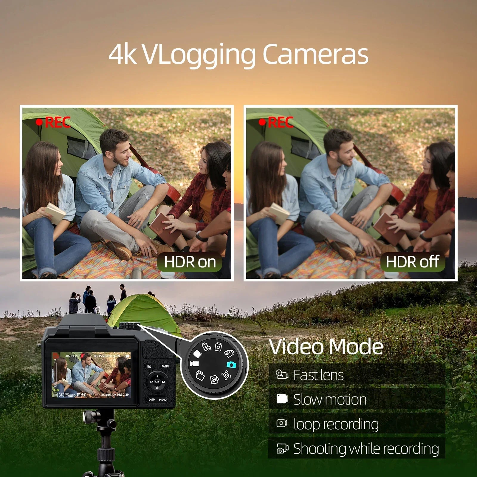 NBD Digital Camera 4K 64MP 16X flip camera suitable, suitable for photography beginners easy to learn and operate camera - Evallys.com