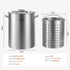 36QT Stainless Steel Stockpot Cooking Kitchen Sauce Pot with Basket Lid Handle
