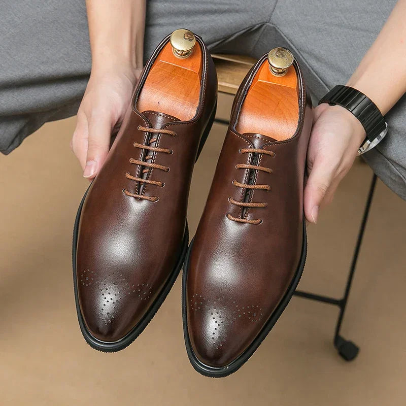 Luxury Men’s Leather Oxford Shoes – Formal Wedding & Office Footwear - Evallys.com