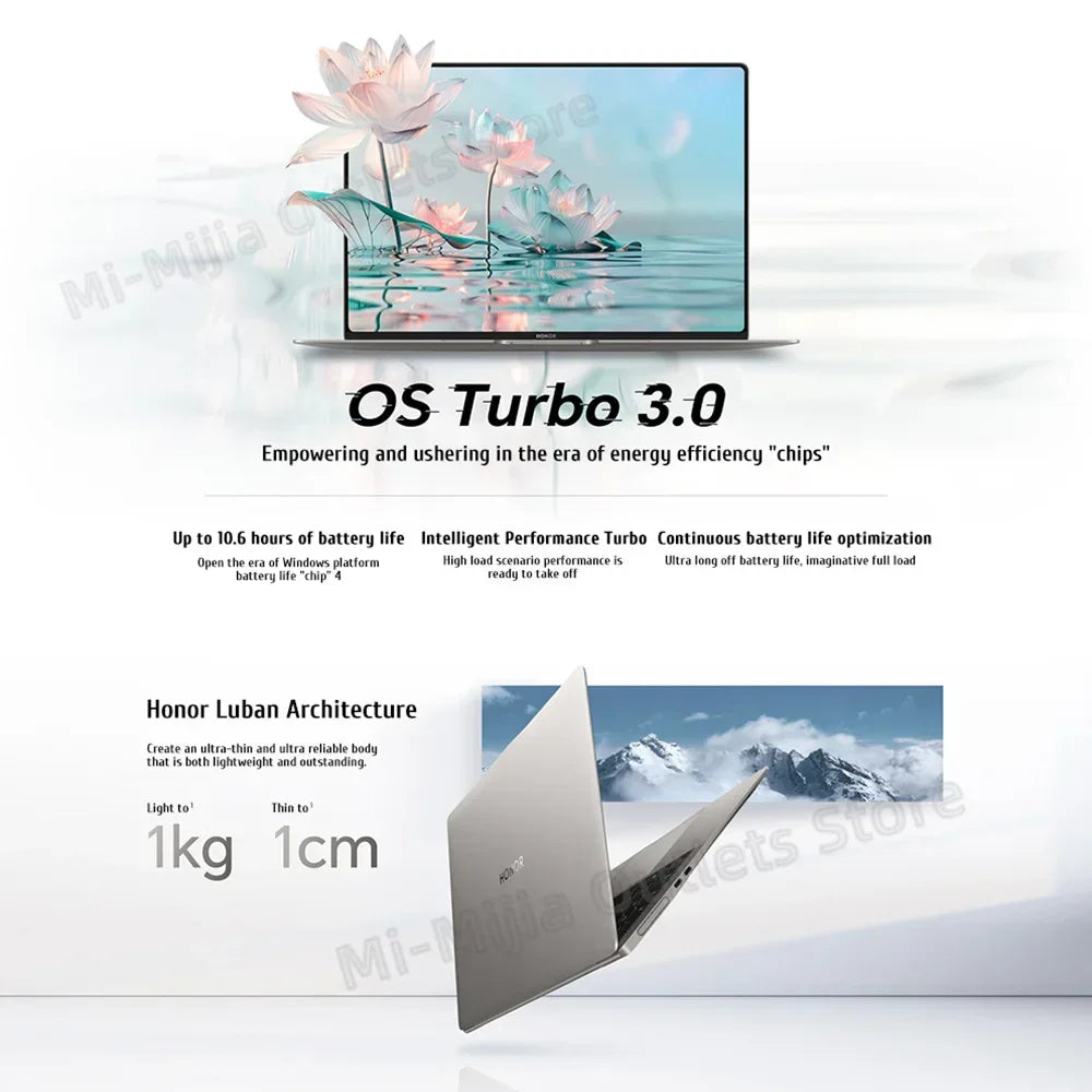 Honor MagicBook Art 14 Snapdragon Edition 1kg Ultra Thin Laptop X Elite 32G 1T 3.1K Eye Screen Notebook - Evallys.com