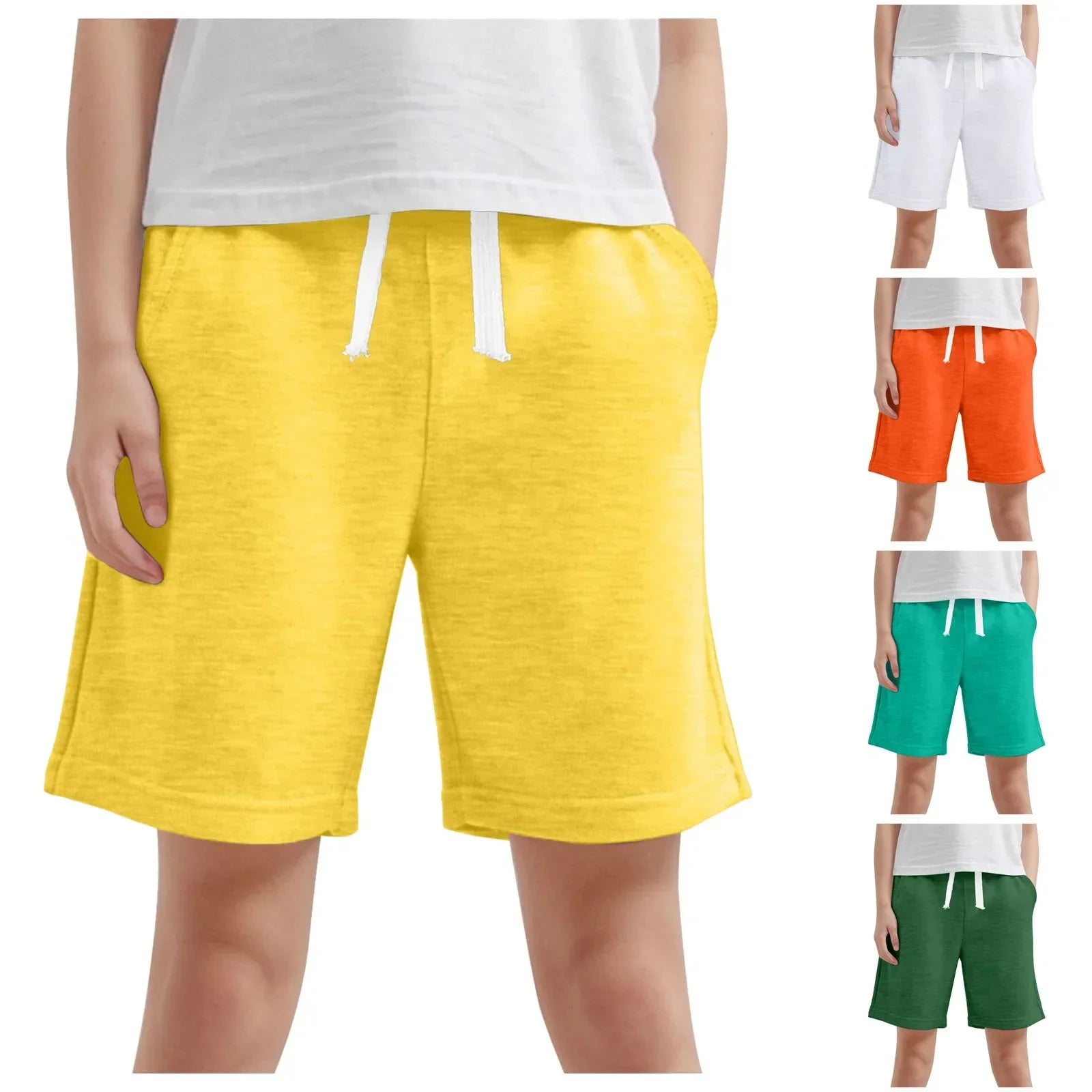 Toddler Summer Shorts Boys Shorts Comfortable Soft Breathable Pocket Drawstring Solid Color Shorts Shorts For Big Girls Size 16 - Evallys.com