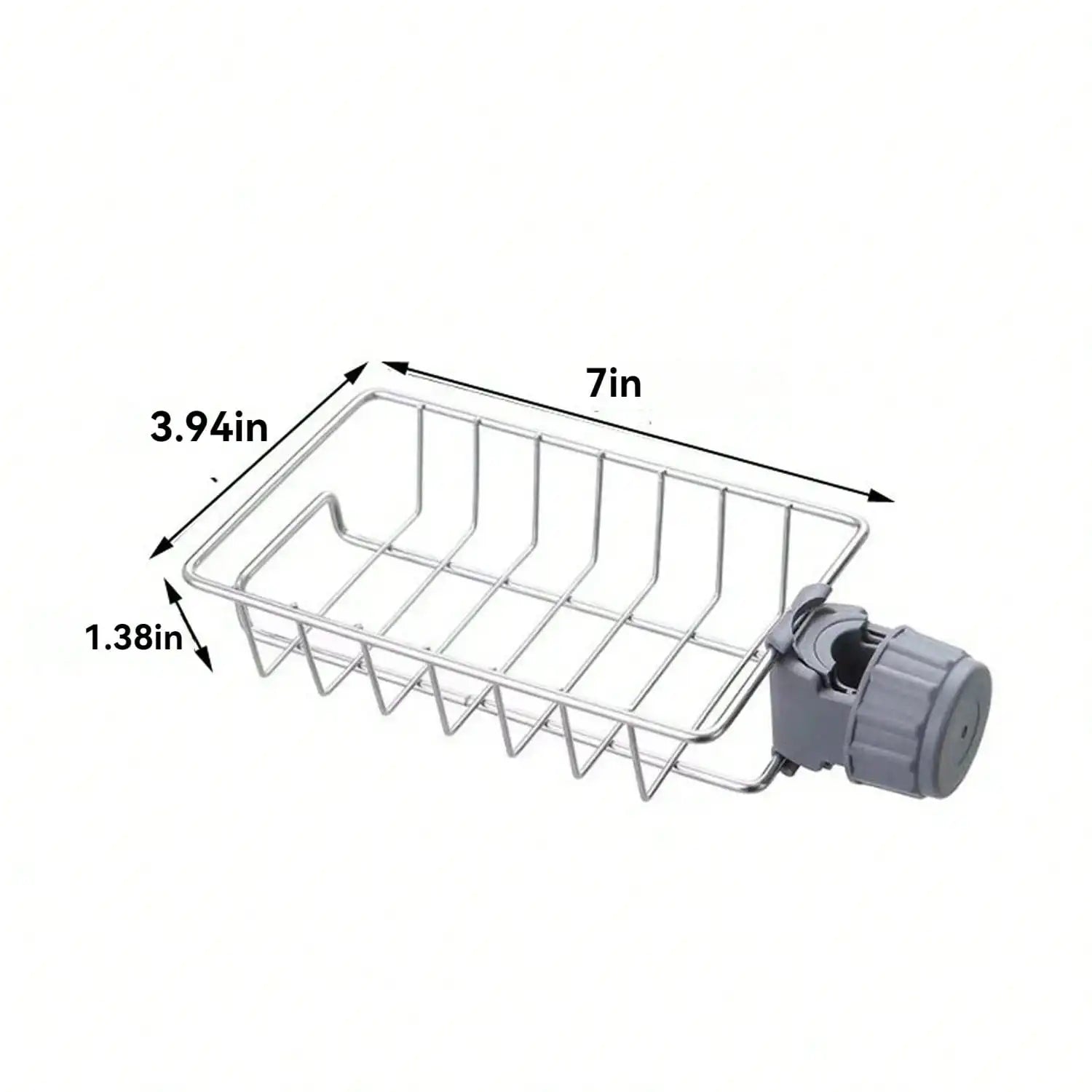 Faucet Sponge Holder for Kitchen Sink, Sponge Drain Rack, Stainless Steel Hanging Storage Rack, Soap Dish Brush Dishcloth
