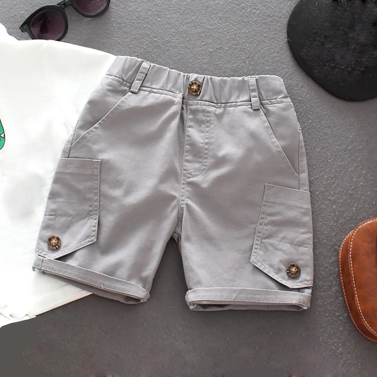Cotton Shorts Toddler Kids Toddler Baby Boys Solid Spring Summer Cotton Shorts Clothes 18-24 Month Boy Shorts - Evallys.com