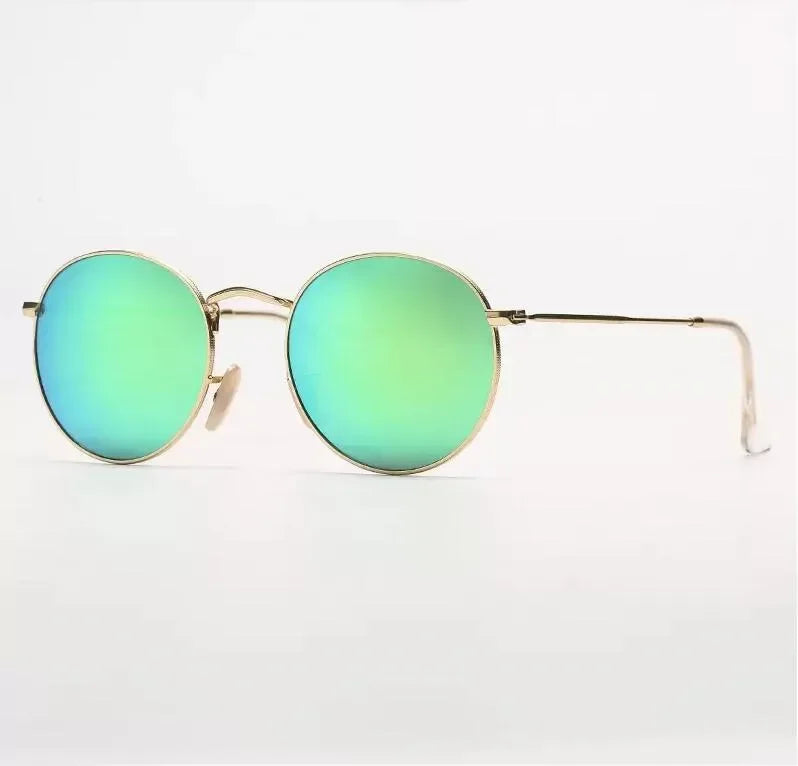 Fashion Sunglasses Men Women Eyeglasses Goggles Eyewear Shades Top Quality Round Metal Glass Lenses UV400 Sun Glasses - Evallys.com