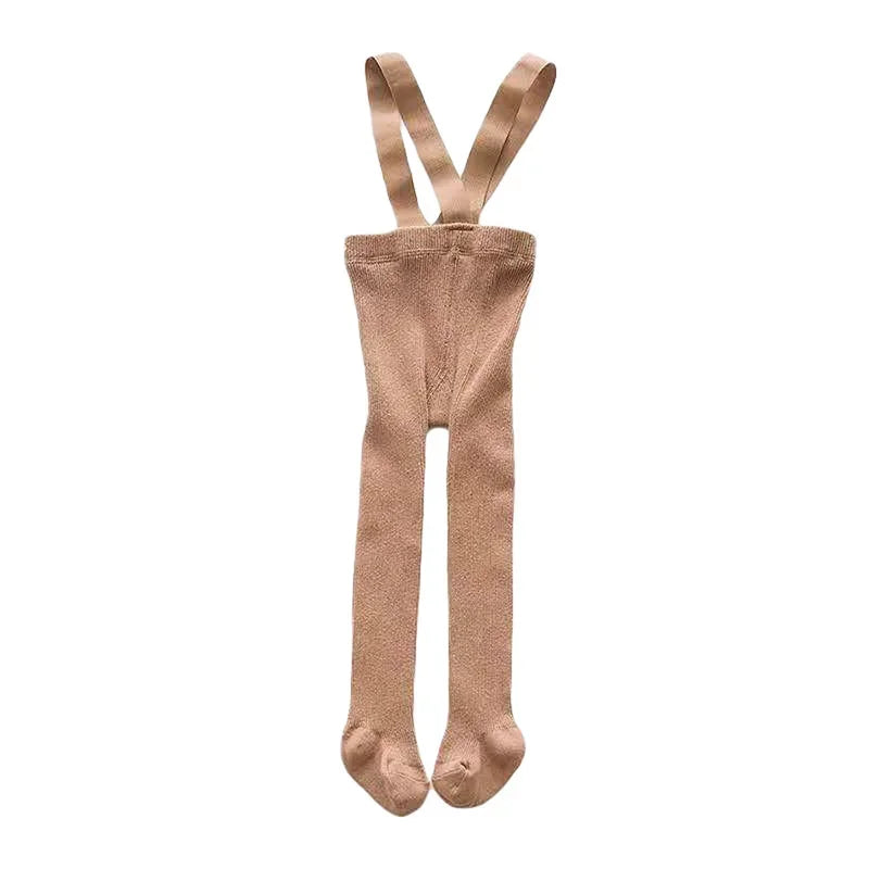 Children s Solid Color Winter Leggings with Stretchable Suspender Tights for Girls and Boys - Infant and Toddler Baby Pantyhose - Evallys.com