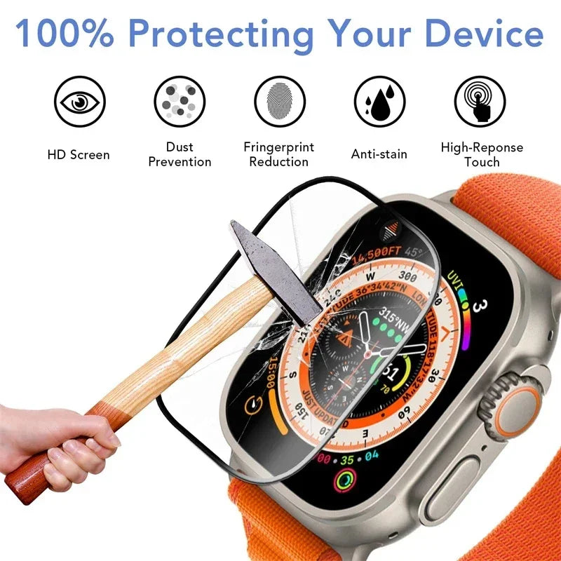 3D Film Screen Protector For Apple Watch ultra 49mm Serie 7/8 41mm 45mm 42/38mm (Not Tempered Glass) iwatch 6 5 4 3 Se 40mm 44mm - Evallys.com