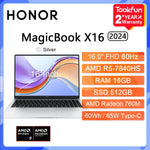 HONOR MagicBook X16 Pro 2024 Laptop Intel Core i5-13500H AMD Ryzen R5 16GB 512GB 1TB 16"Inch FHD Notebook Ultrabook Computer PC - Evallys.com