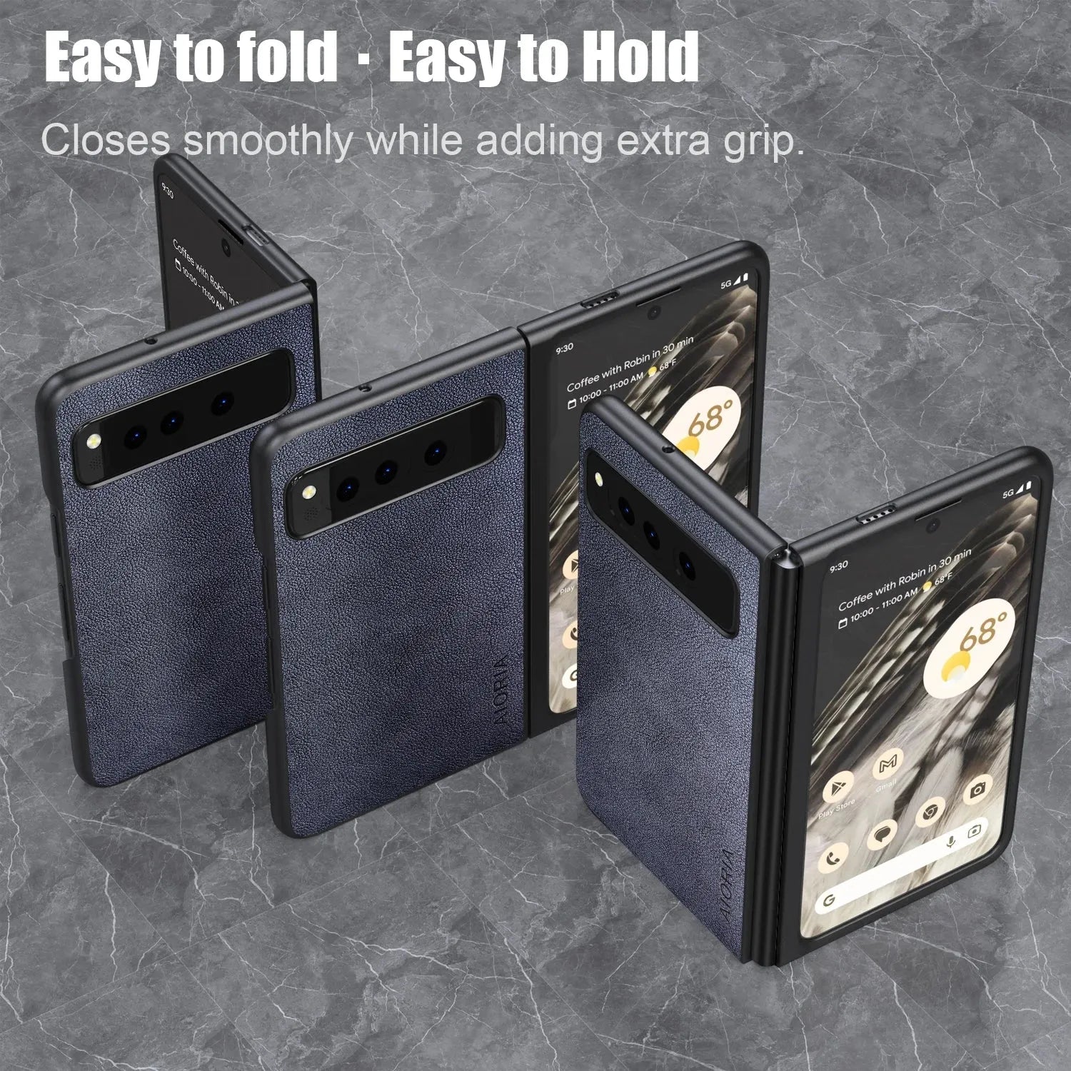 PU Leather Case for Google Pixel Fold 5G simply Business style Hard PC with PU 2in1 material - Evallys.com