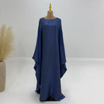 Eid Ramadan Batwing Butterfly Satin Abaya Dubai Luxury Muslim Kaftan Maxi Dress Women Kebaya Robe Caftan Marocain Femme Vestidos - Evallys.com