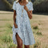 Ethnic Print O-Neck Midi Dress – Summer Casual Beach Vacation Wear - Evallys.com