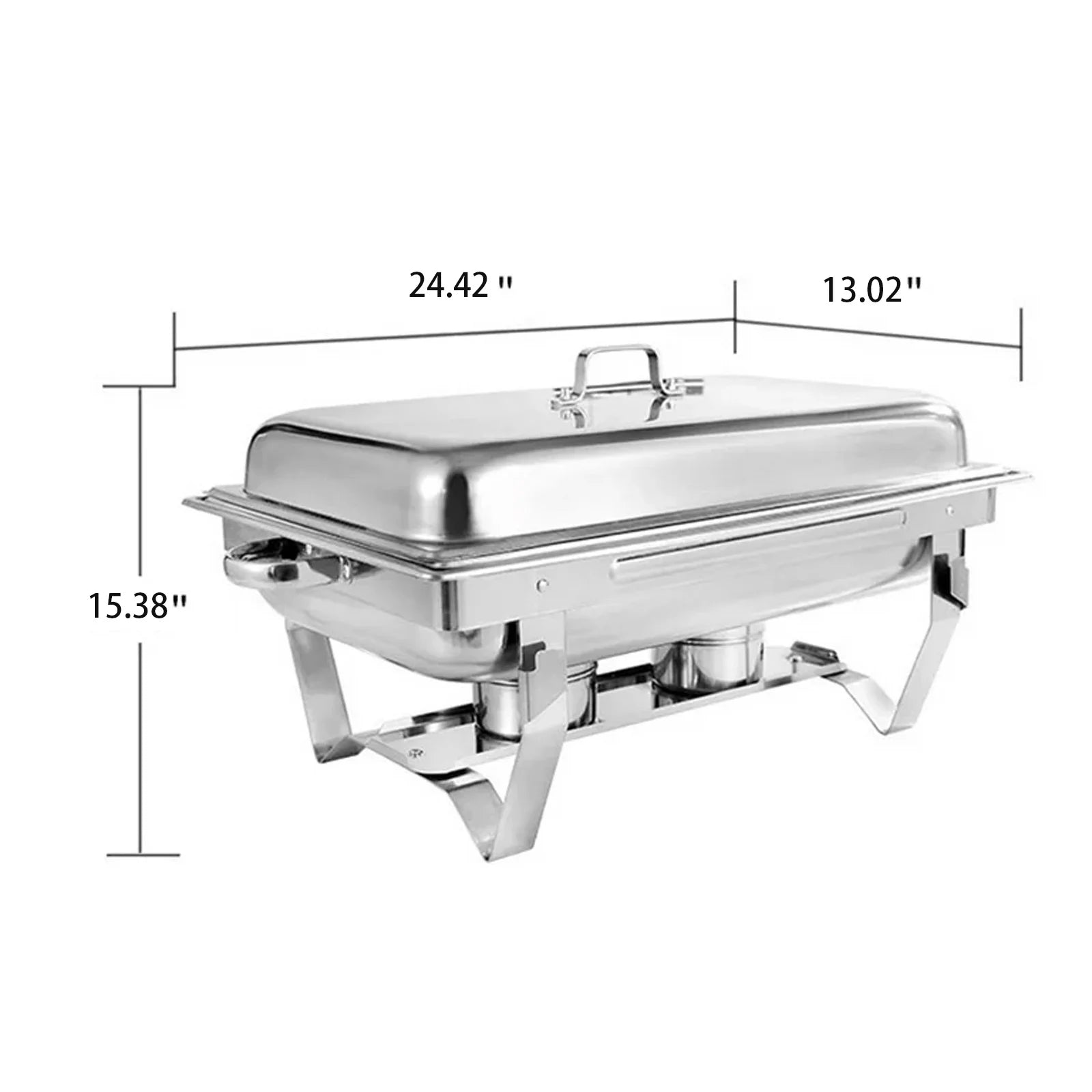 Chafing Dish Buffet Set 8QT Electric Stainless Steel 2/4/ Pack Full Size Pans Food Warmer Chafing Fuel Holder for Party Catering