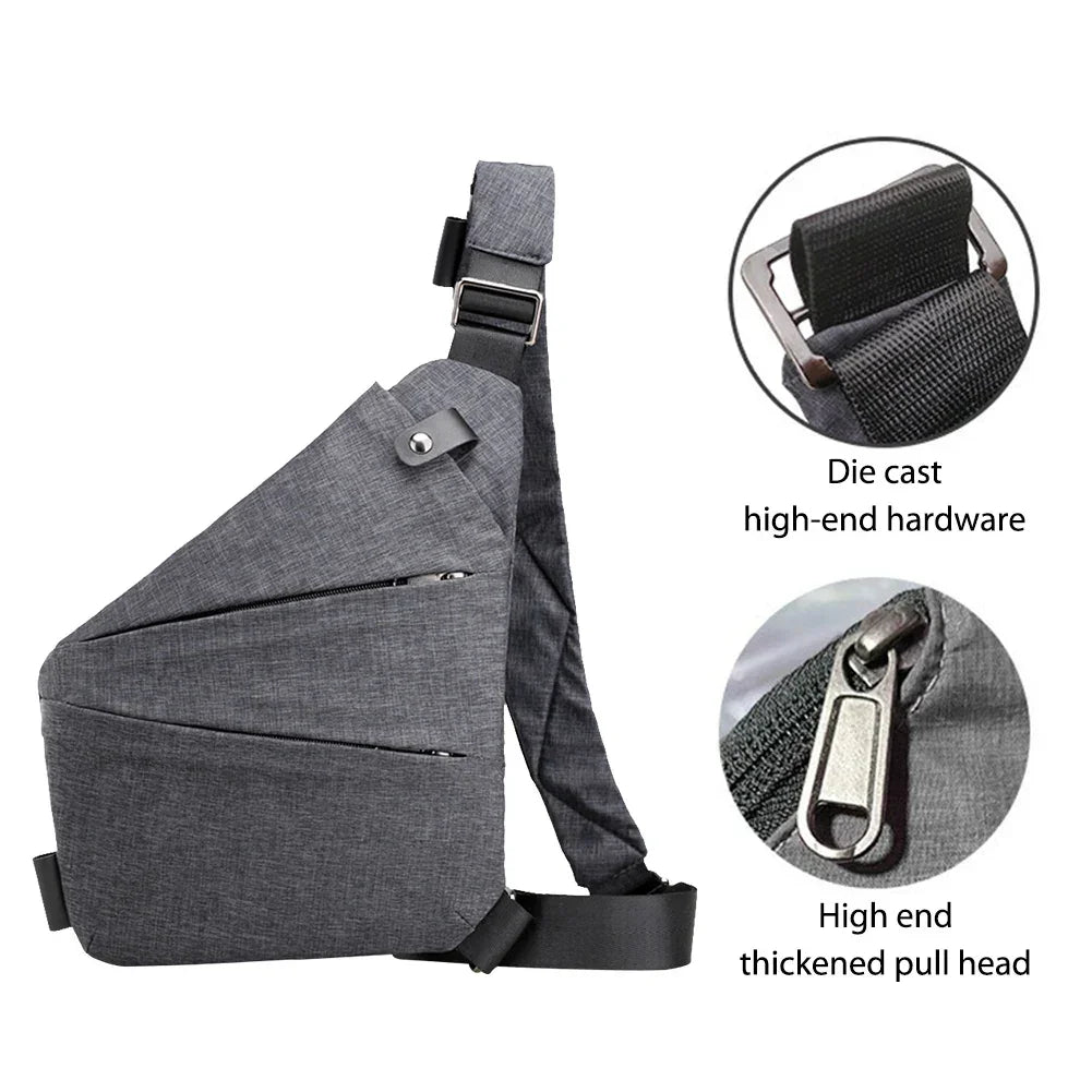 Men’s Anti-Theft Chest Bag – Nylon Sling Fanny Pack with Adjustable Strap - Evallys.com