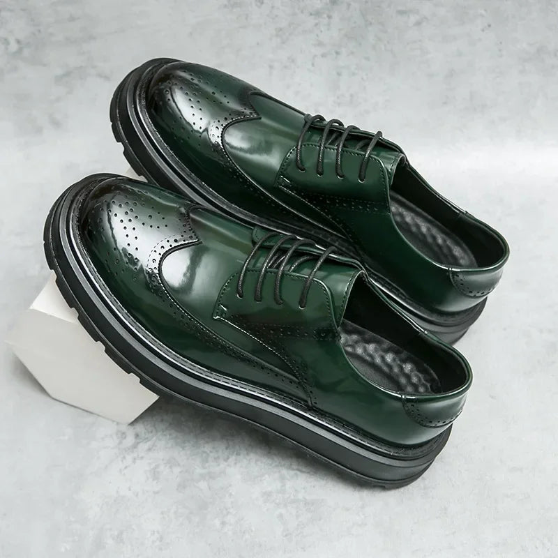 Green Patent Leather Oxford Shoes – Men’s Formal Business Dress Shoes - Evallys.com