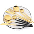 48pcs Black Gold Cutlery Set Knife Fork Coffee Spoon Dinnerware Stainless Steel Tableware Flatware Western Kitchen Silverware
