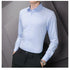 New Plus Size Men Solid Color Business Shirt Fashion Classic Basic Casual Slim White Long Sleeve Shirt Brand Clothes - Evallys.com