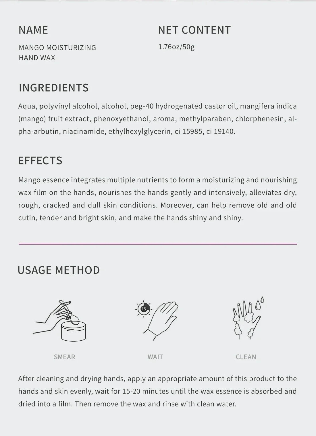 Mango Whitening Hands Mask Wax Moisturizing Repair Exfoliating Calluses Filming Anti-Aging Skin Cream For Women Beauty Health - Evallys.com