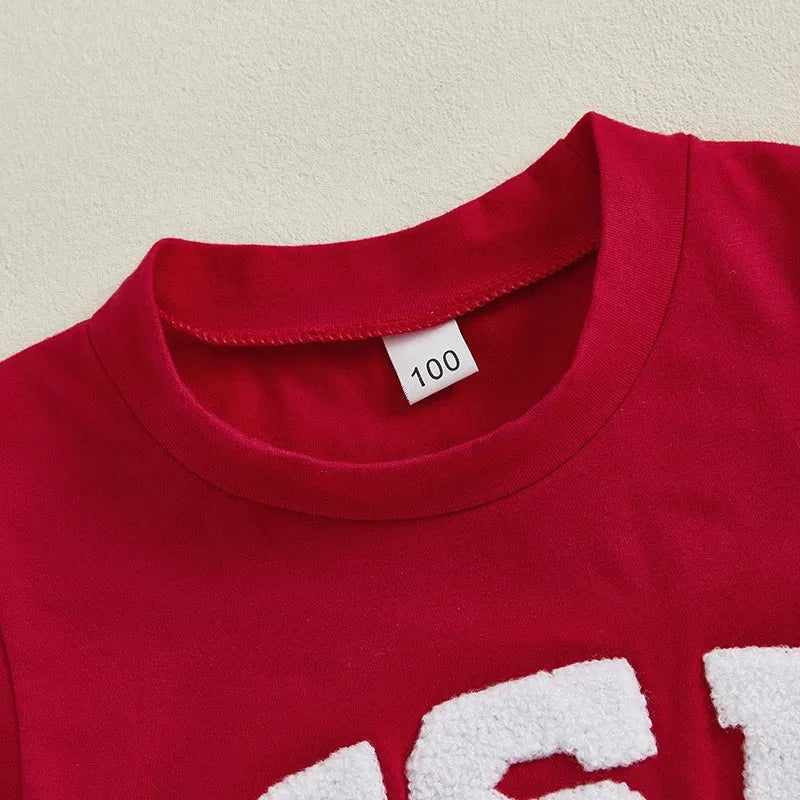 Independence Day Kids T-Shirt with USA Flag Embroidery Patriotic Short Sleeve Tee for Boys Loose Fit Summer Top - Evallys.com