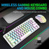 T61 Wireless Gaming Keyboard and Mouse Combo, Ergonomic 61 Key Rainbow LED Backlight Rechargeable 4000mAh Battery Mouse Pad - Evallys.com