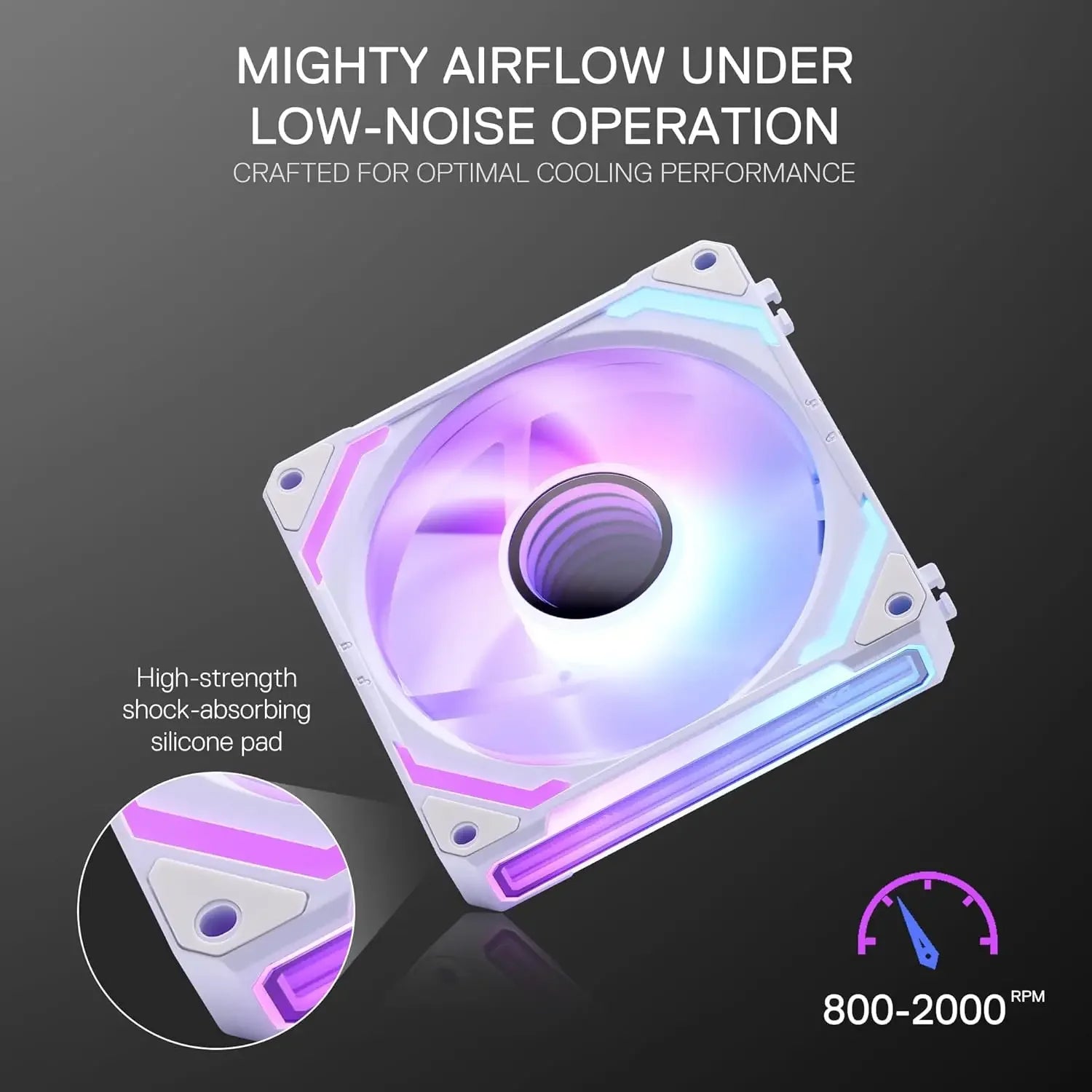 Redragon GCF012 Standard 120mm 4 Pin PWM PC Case Fan for Radiator/Computer Case Cooling, 120x120x25mm, 3 Pack, White - Evallys.com
