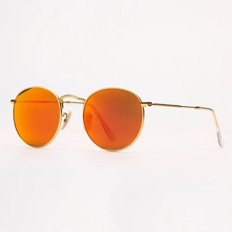 Fashion Sunglasses Men Women Eyeglasses Goggles Eyewear Shades Top Quality Round Metal Glass Lenses UV400 Sun Glasses - Evallys.com