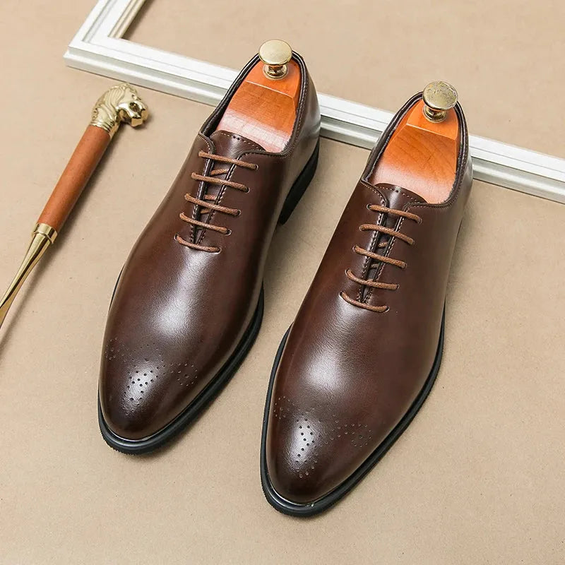 Luxury Men’s Leather Oxford Shoes – Formal Wedding & Office Footwear - Evallys.com