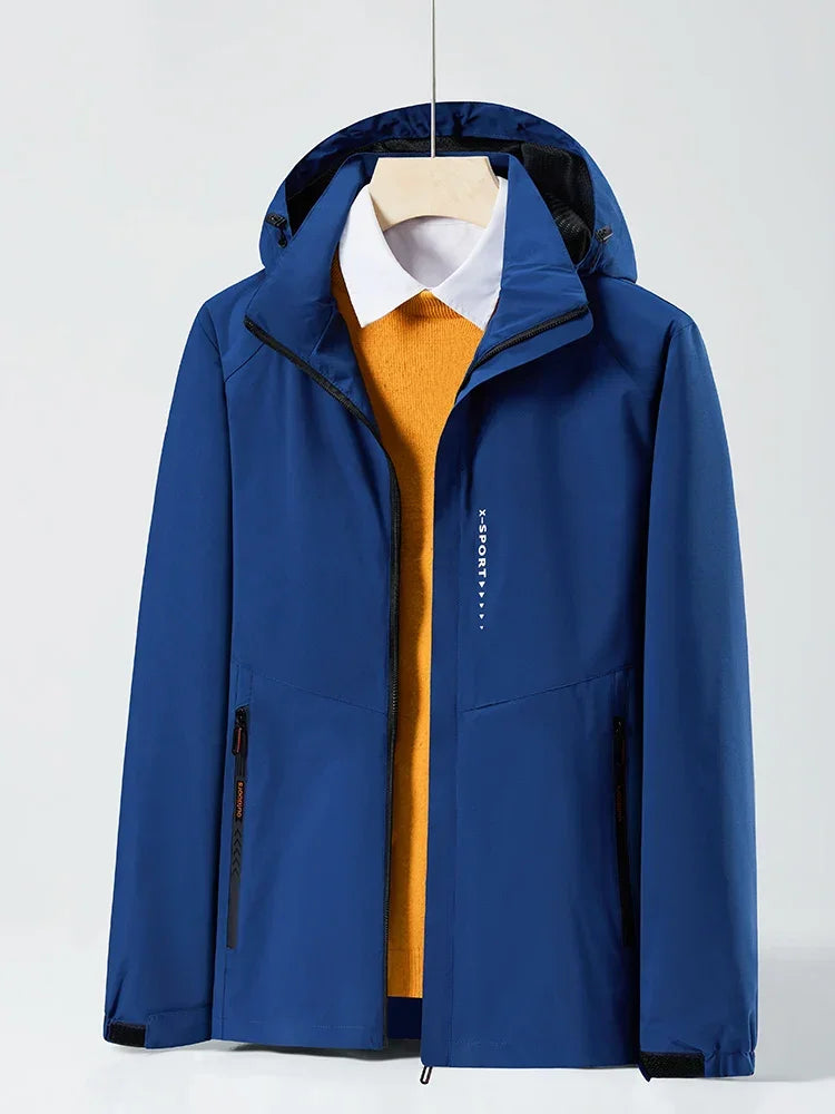 Spring Autumn Casual Jacket Men/Women Outdoor Waterproof and Windproof Hooded Windbreaker Coats - Evallys.com