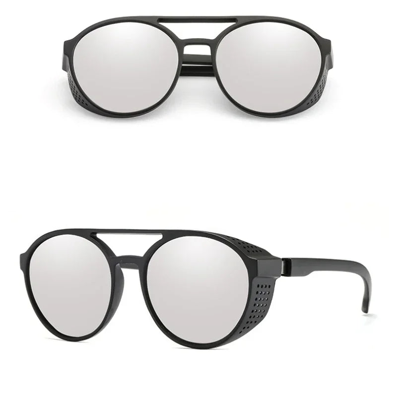 Men Fashion Round punk Sunglasses Women/Men 2022 Vintage Round Sun Glasses High Quality Brand Designer Sunglass de sol UV400 - Evallys.com