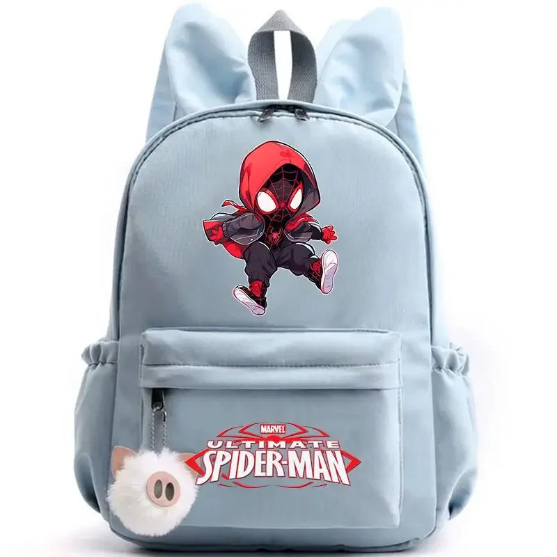 Spider Man Backpack for Girls Boys Teenager Children Rucksack Casual School Bags Travel Rabbit Ears Backpacks Mochila Travel Bag - Evallys.com