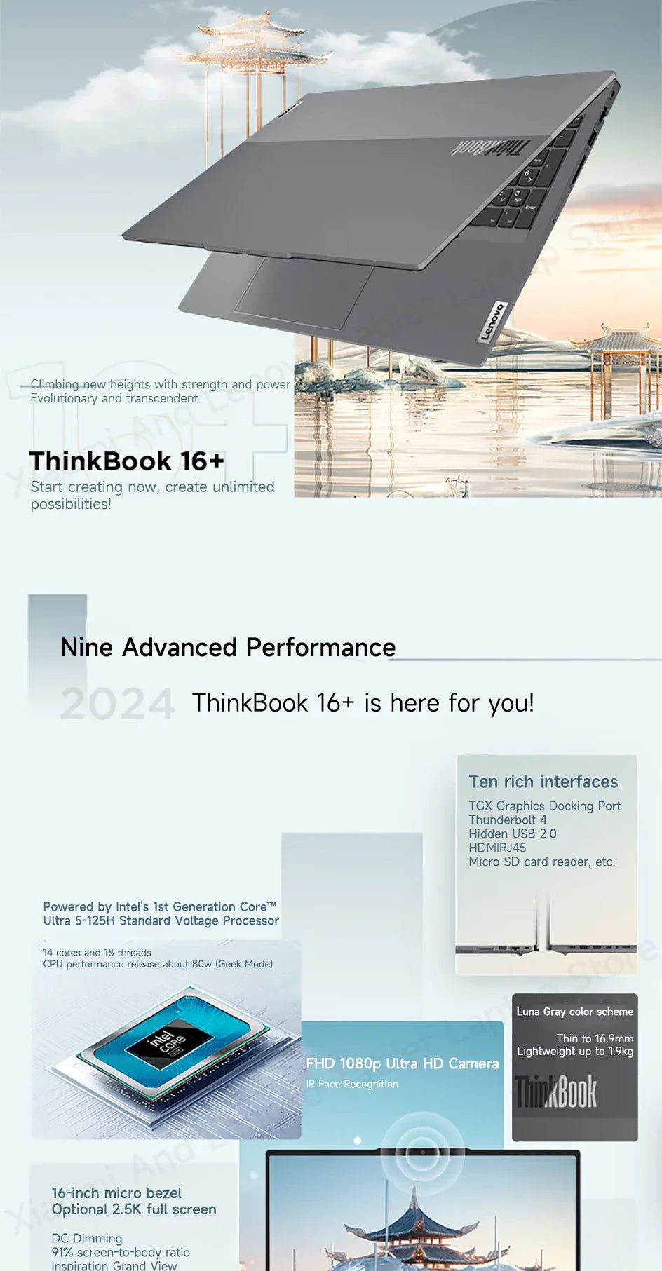 Lenovo Laptop Thinkbook 16+ 2024 AI 16