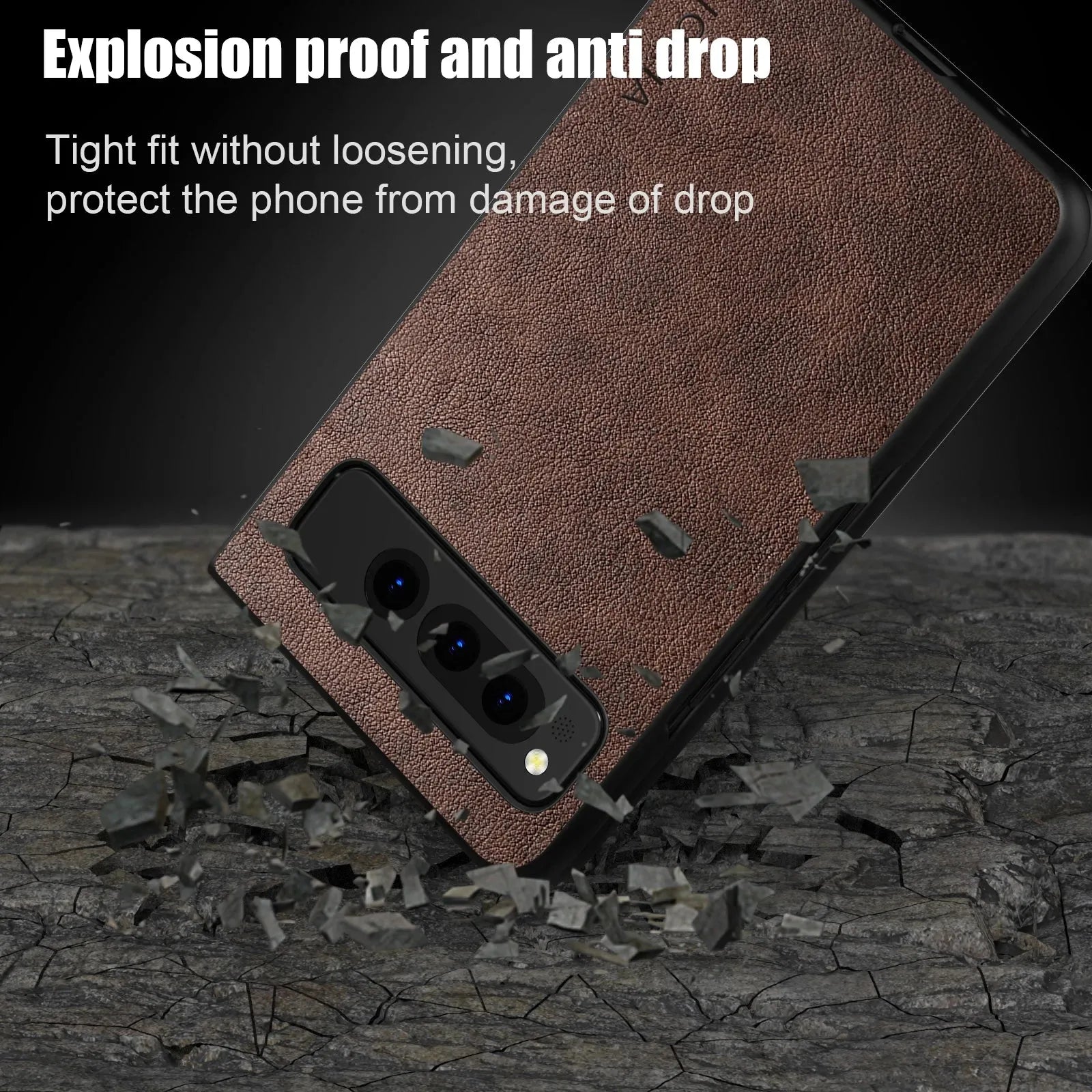 PU Leather Case for Google Pixel Fold 5G simply Business style Hard PC with PU 2in1 material - Evallys.com