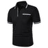 New Men's Short Sleeve Polo Shirts Solid Color Casual T-shirt Summer Trendy Breathable Loose Basic Splice Top Pockets Men Shirts - Evallys.com