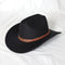 Vintage Western Cowboy Hat – Unisex Wide Brim Leather Jazz Cap - Evallys.com