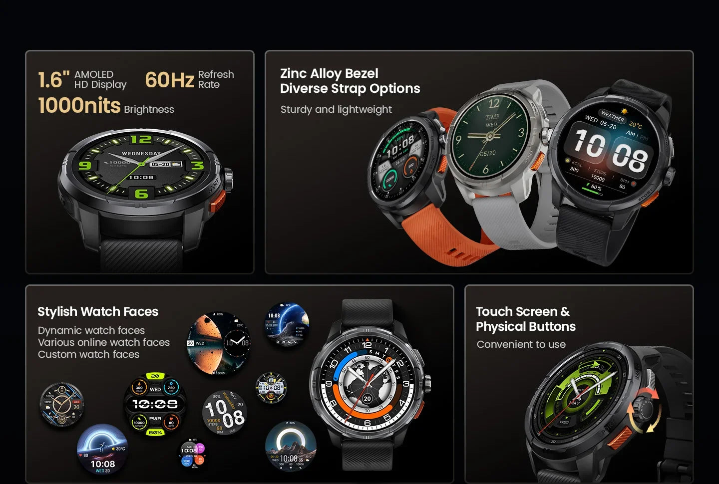 HAYLOU Solar Ultra GPS Smart Watch 1.6” AMOLED Display 60Hz Refresh Rate Bluetooth Calls 5ATM Water Resistance Sports Smartwatch - Evallys.com